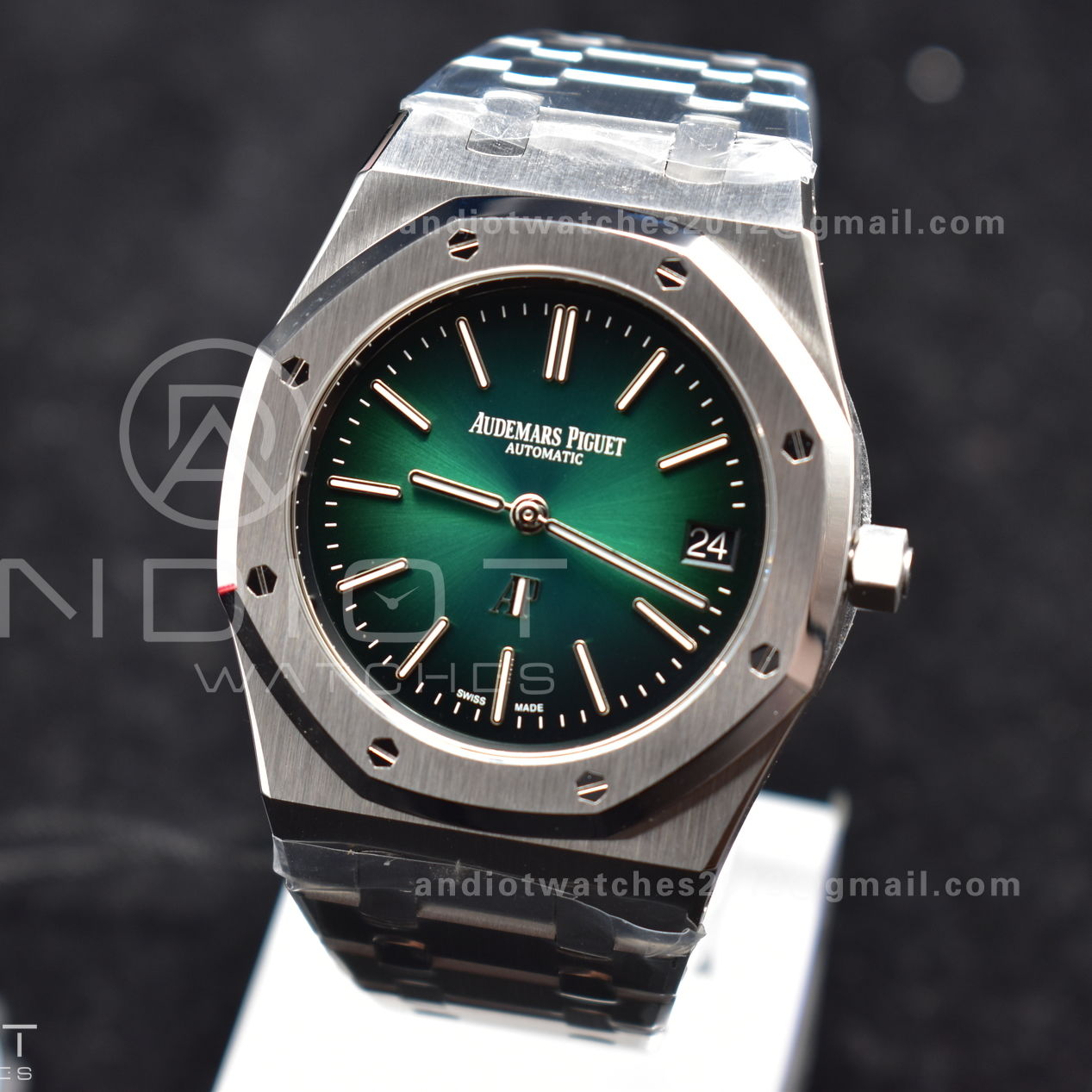 Royal Oak 39mm 16202 "50th Anniversary" SS ZF 1:1 Best Edition Green Textured Dial On SS Bracelet A7121